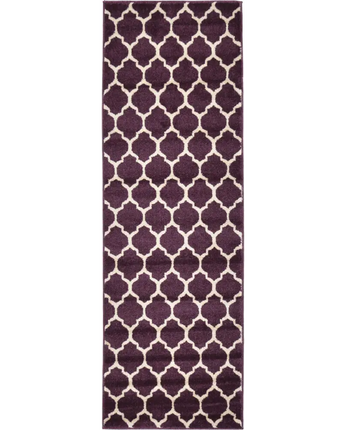 Geometric philadelphia trellis rug (runners) - Dark Purple