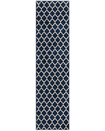 Geometric philadelphia trellis rug (runners) - Navy Blue