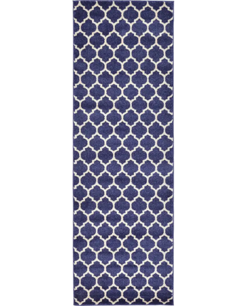 Geometric philadelphia trellis rug (runners) - Navy Blue