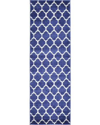 Geometric philadelphia trellis rug (runners) - Navy Blue