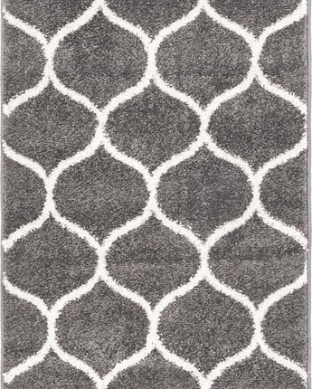 Geometric rounded trellis frieze rug (runners) - Dark Gray