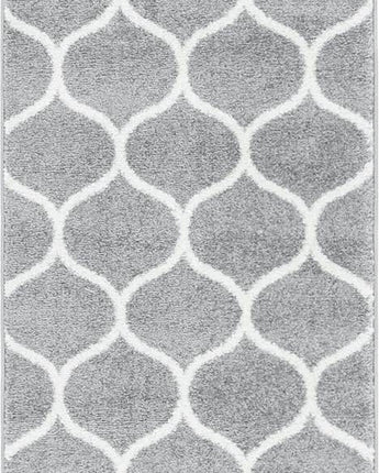 Geometric rounded trellis frieze rug (runners) - Light Gray