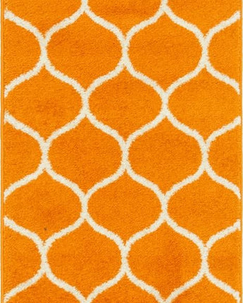 Geometric rounded trellis frieze rug (runners) - Orange