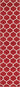 Geometric rounded trellis frieze rug (runners) - Red