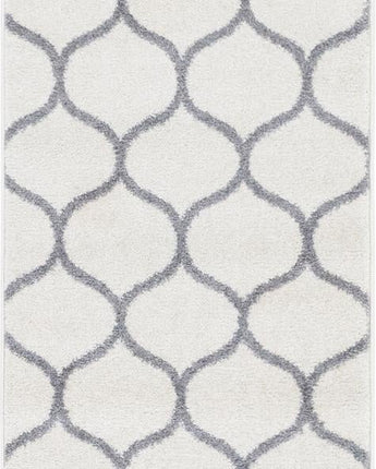 Geometric rounded trellis frieze rug (runners) - White