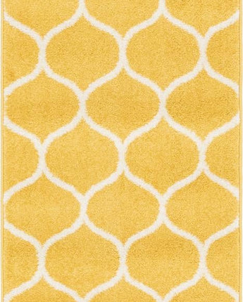 Geometric rounded trellis frieze rug (runners) - Yellow