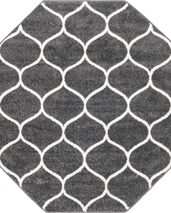 Geometric rounded trellis frieze rug (square oval &