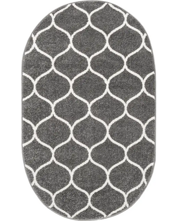 Geometric rounded trellis frieze rug (square oval &