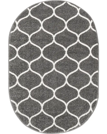 Geometric rounded trellis frieze rug (square oval &