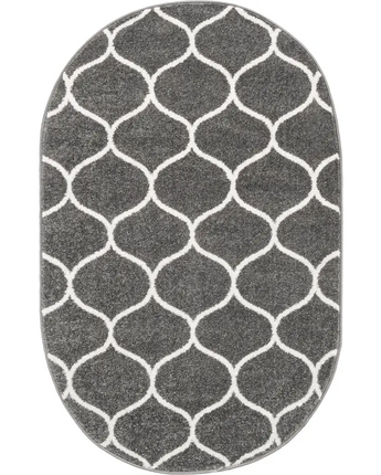 Geometric rounded trellis frieze rug (square oval &