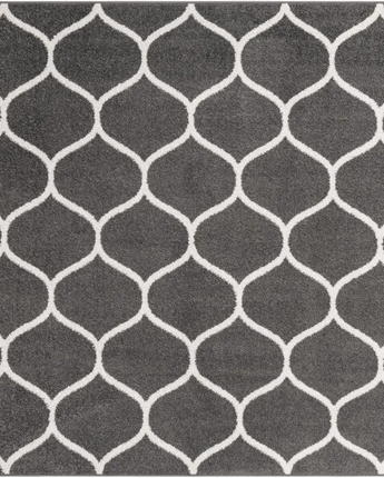 Geometric rounded trellis frieze rug (square oval &