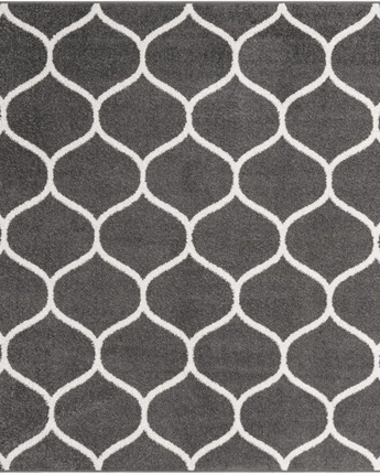 Geometric rounded trellis frieze rug (square oval &