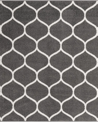 Geometric rounded trellis frieze rug (square oval &