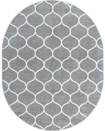 Geometric rounded trellis frieze rug (square oval &