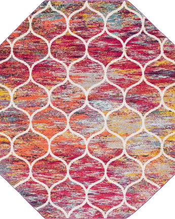 Geometric rounded trellis frieze rug (square oval &