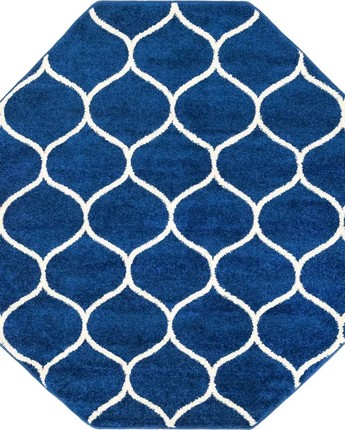 Geometric rounded trellis frieze rug (square oval &