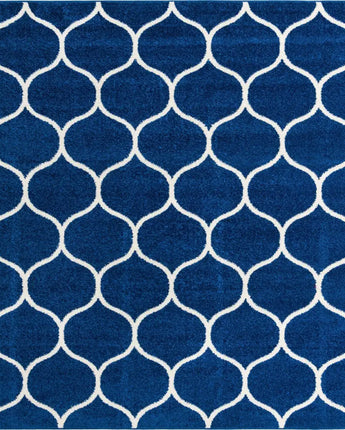 Geometric rounded trellis frieze rug (square oval &