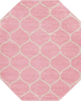 Geometric rounded trellis frieze rug (square oval &