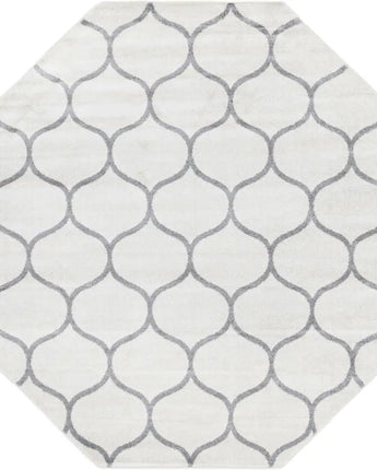 Geometric rounded trellis frieze rug (square oval &