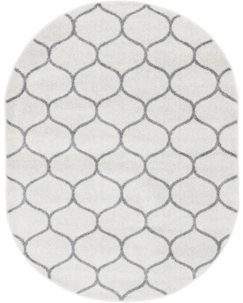 Geometric rounded trellis frieze rug (square oval &