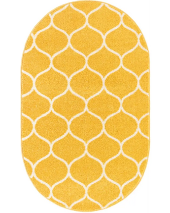 Geometric rounded trellis frieze rug (square oval &