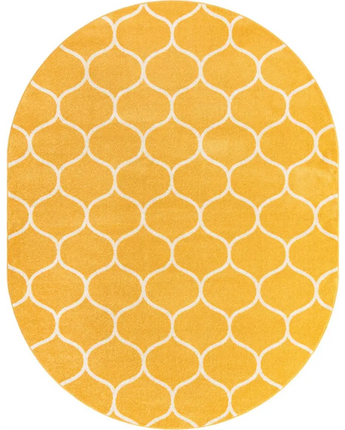 Geometric rounded trellis frieze rug (square oval &