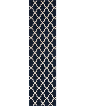 Geometric san antonio trellis rug - Navy Blue / Runner