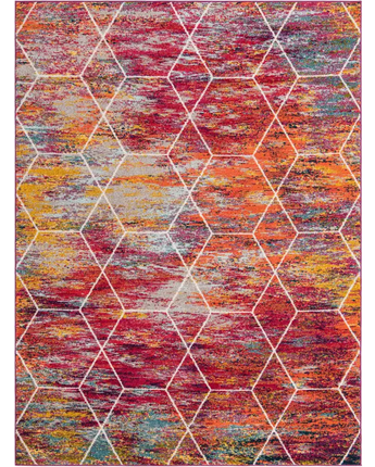 Geometric Trellis Frieze Rug (Runners, & Large Rectangular) - Rug Mart Top Rated Deals + Fast & Free Shipping