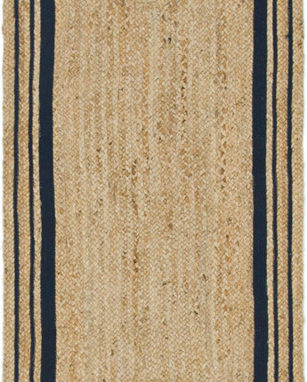 Gujarat braided jute rug - Natural/Navy Blue / Runner