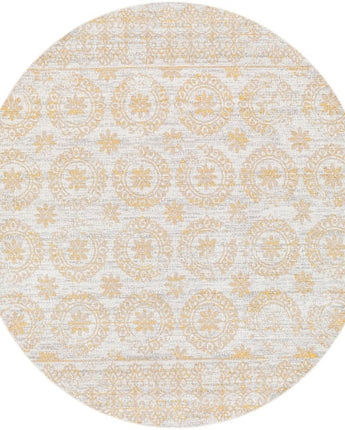 Hans washable area rug - Mustard Yellow / Round