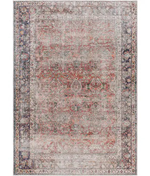 Hinto washable area rug - Terracotta / Multi / Rectangle