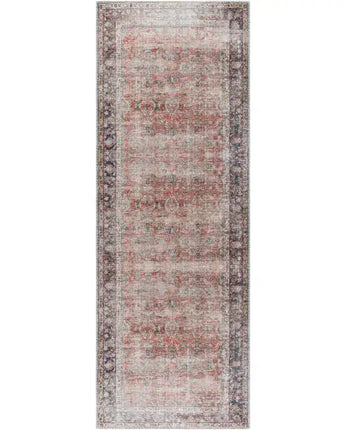 Hinto washable area rug - Terracotta / Multi / Runner