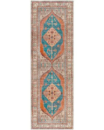 Hyacinth washable area rug - Burnt Orange / Runner