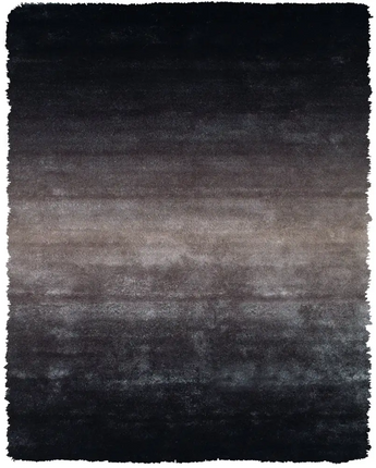 Indochine plush ombre shag rug w/metallic sheen - Black