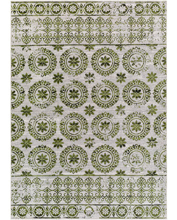 Iris washable area rug - Green / Rectangle / 5x7 - Area Rugs