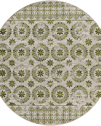 Iris washable area rug - Green / Round / 6’7’’ Round