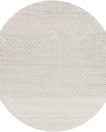 Izmir washable area rug - Light Gray / Round / 6’7’’