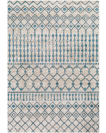 Jesmyn washable area rug - Turquoise Blue / Beige