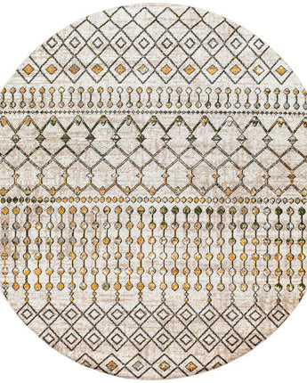 Juliette washable area rug - Beige / Multi / Round