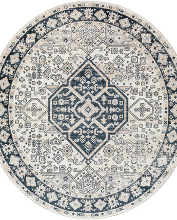 Laurent washable area rug - Blue / Gray / Round