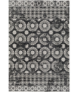 Lea washable area rug - Black / Rectangle / 5x7 - Area Rugs