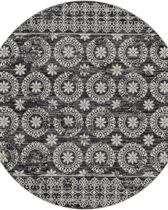 Lea washable area rug - Black / Round / 6’7’’ Round