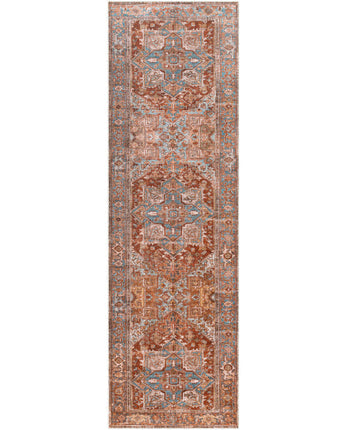 Lyon washable area rug - Coral / Multi / Runner