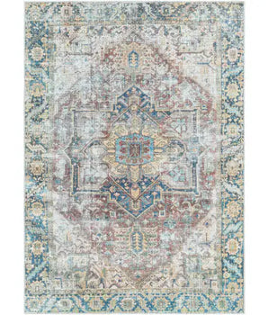 Marlais washable area rug - Light Gray / Sage / Rectangle