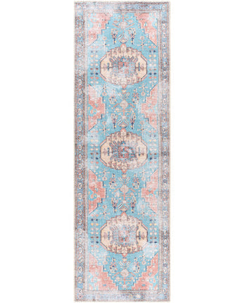 Meline washable area rug - Aqua Blue / Runner / 2’7’’