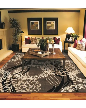 Modern contemporary area rugs abstract carpets - Gray