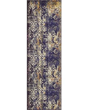 Modern designed pollock vita rug - Navy Blue / Runner