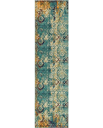 Modern designed pollock vita rug - Turquoise / Runner