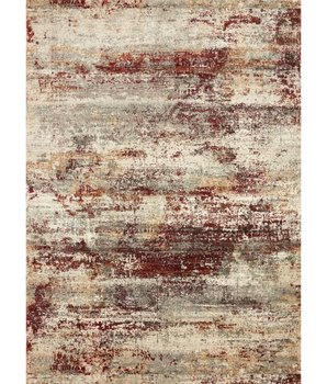 Modern jasmine rug - Gray / Rusty Red / Rectangle