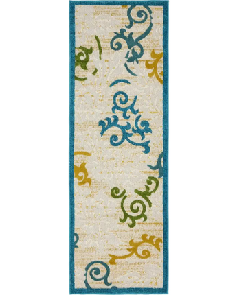 Modern outdoor botanical savannah rug - Blue / 2’ 0’’